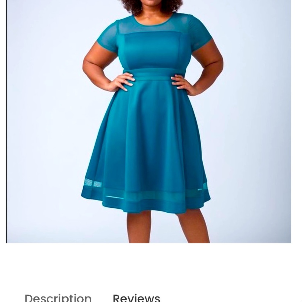 Lane Bryant Mesh-Sleeve Scuba Fit & Flare Dress